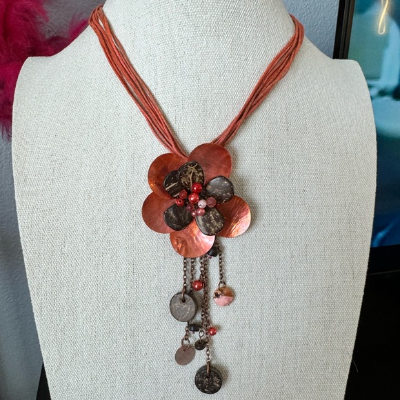 You & I Flower Statement Necklace - Picture 4 of 7